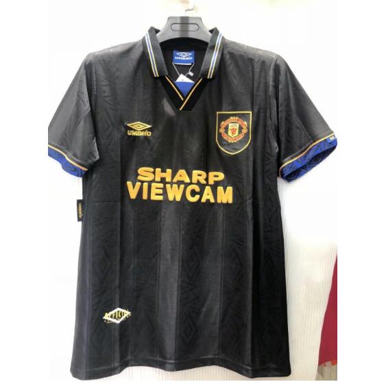 92-94 Manchester United Away Black Retro Soccer Jersey Shirt